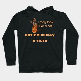 I may look like a cat, but I'm really a tiger Hoodie